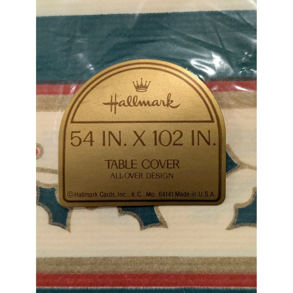 2 Vintage Hallmark Christmas‎ Table Covers Paper Tablecloths Santa's Sleigh Ride